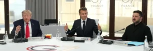 Зеленський, Трамп, Макрон провели закулісну зустріч на саміті G7 – Kyiv Independent